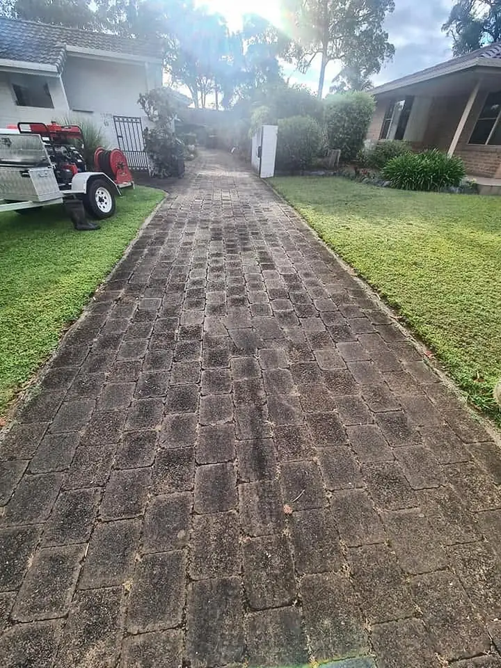 Before: paver driveway